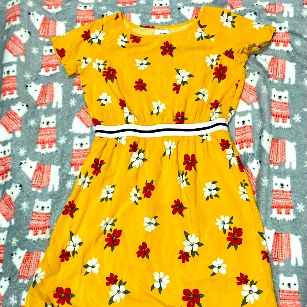 COPY - Floral yellow kids dress